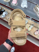 Sandales crochet plateforme GG beige