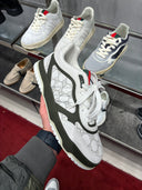 Sneakers Re-Web GG Signature blanc et vert kaki