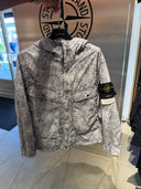 Veste à capuche imprimé minéral gris