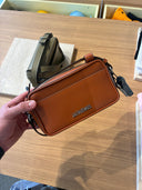 Sacoche rectangulaire en cuir cognac
