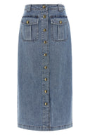 Jupe Coton Bleu Clair