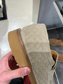 Mocassins en suède GG embossé beige semelle gomme
