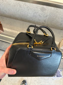 Sac à main structuré mini en cuir noir