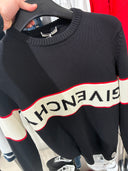 Pull en maille logo signature noir et blanc