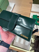 Sac épaule Le Bambino Long verni vert foncé