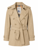 Trench court ceinturé en coton technique beige archive