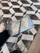Mini sac GG métallisé argent à chaîne