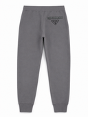 Pantalon de jogging en coton technique gris graphite avec détail nylon