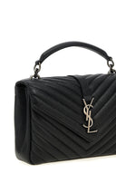 College Medium Crossbody Bag – Sac Bandoulière Femme en Cuir Matelassé Noir