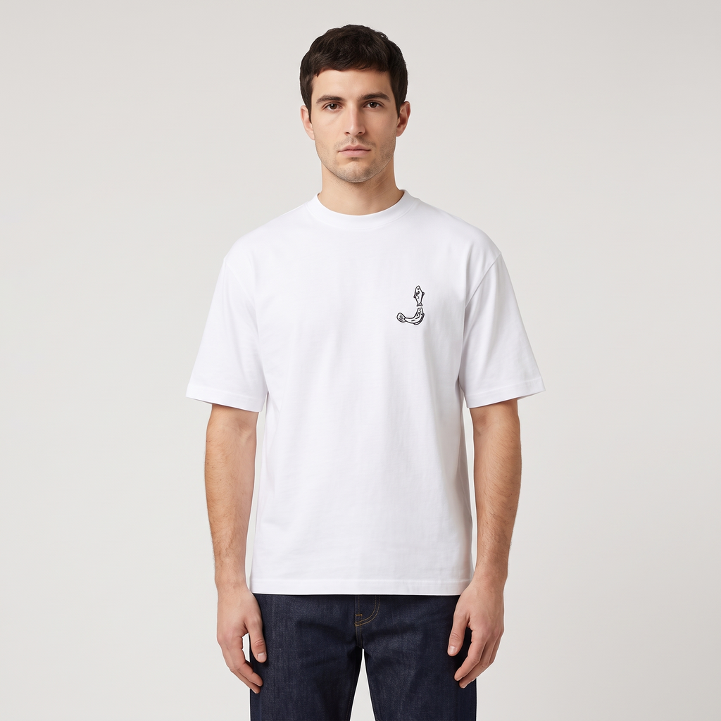 Le t-shirt Merù Jacquemus – porté – trois-quarts