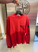 Sweat à poche zippée rouge délavé