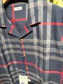 Chemise oversize à carreaux Check bleu marine et rouge