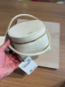 Sac rond Le Vanito effet croco ivoire