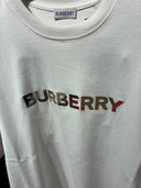 T-shirt blanc à logo Check brodé