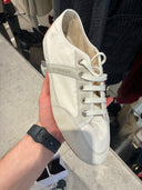 Sneakers basses en nylon et suède blanc cassé