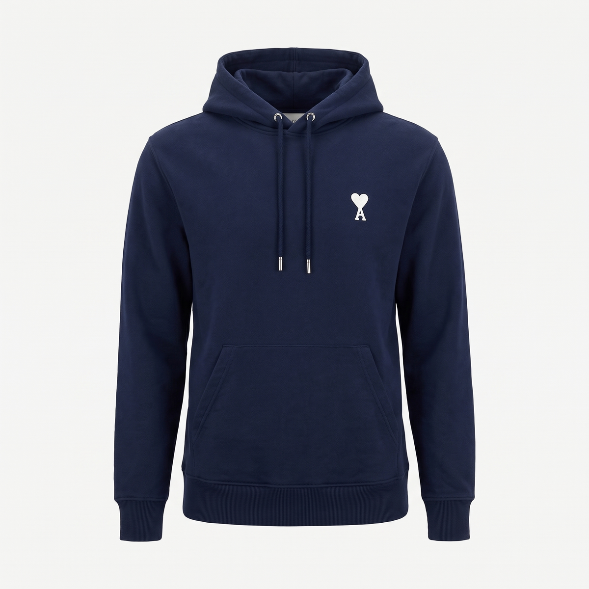 Hoodie Bleu Marine Ami de Coeur Blanc en Coton – face