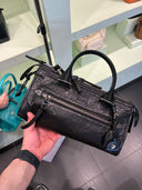 Sac bowling en cuir froissé noir