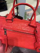 Sac bowling en cuir froissé corail