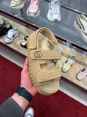 Sandales crochet plateforme GG beige