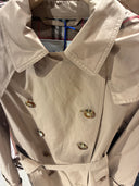 Trench court ceinturé en coton technique beige archive