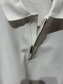 Polo piqué zippé en coton avec détail Check signature