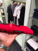 Polo en piqué de coton rouge à finitions contrastées