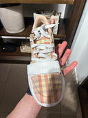 Sneakers à plateforme en toile check et bride logo
