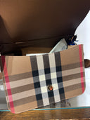Sac bandoulière House Check brun taupe