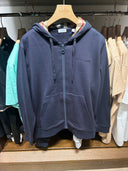 Hoodie zippé bleu marine à capuche check iconique