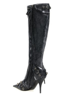 Pantalon Cuir Argenté