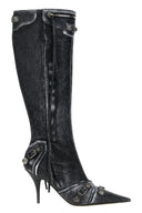 Pantalon Cuir Argenté