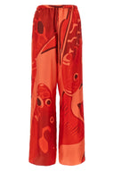 Pantalon Soie Rouge