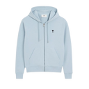 Hoodie Zippe Ami De Coeur Noir Bleu Ciel en Coton