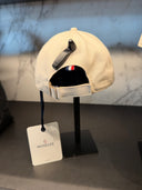 Casquette baseball en coton écru à logo brodé noir