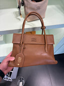 Sac à main souple en cuir Nappa marron