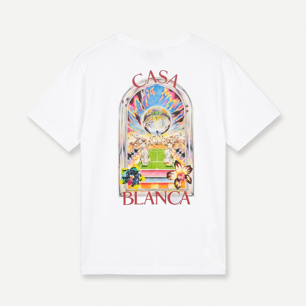T-shirt Casablanca Landscape White – dos, imprimé CASA BLANCA