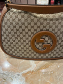 Grand sac porté épaule GG Supreme Blondie camel