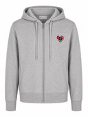 Hoodie Zip Signature Cœur Gris Chiné