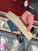 Sandales espadrilles compensées en denim monogrammé