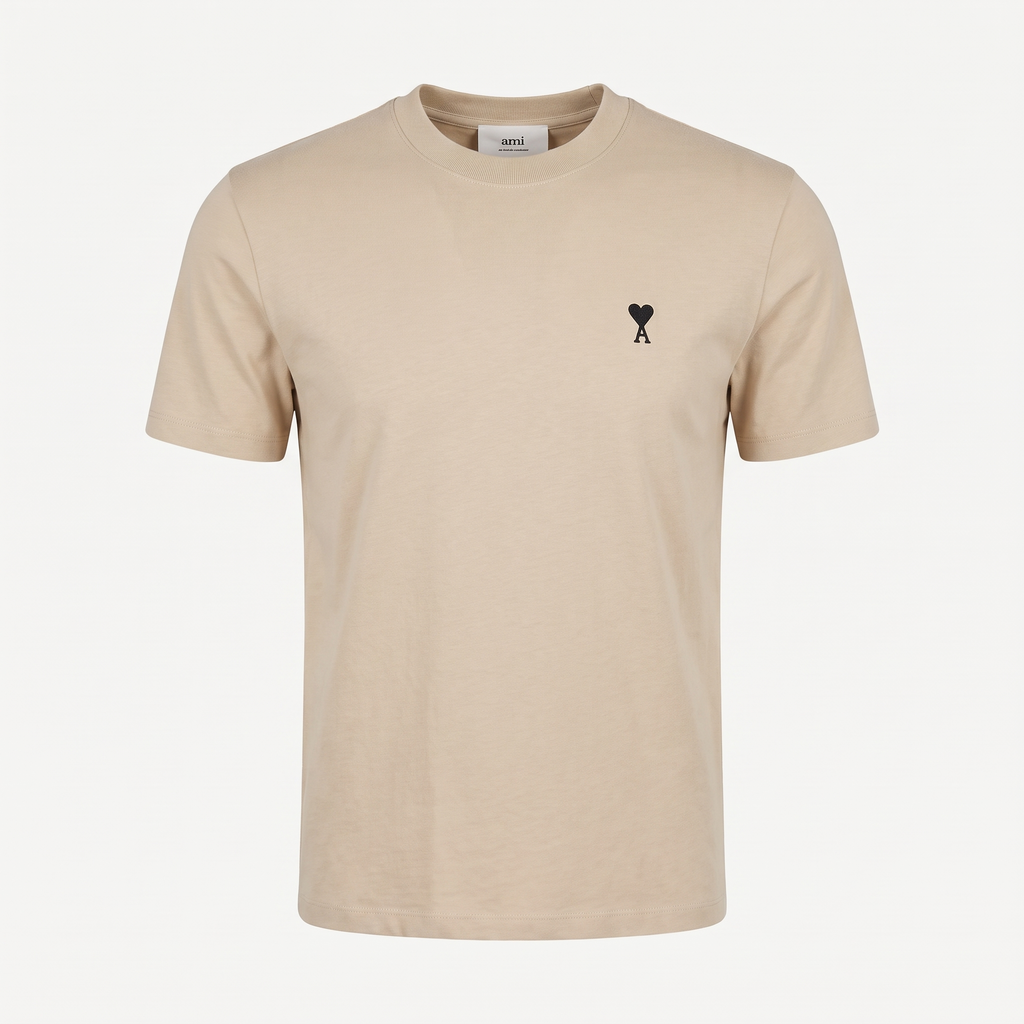 T-shirt Beige Ami De Coeur Noir En Coton – face