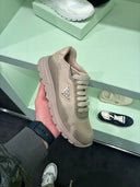 Sneakers en maille technique beige sable