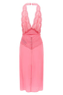 Robe en satin et dentelle