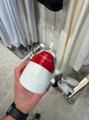 Sneakers basses en cuir blanc et rouge