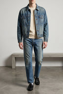 Veste Cuir Bleu