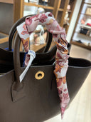 Sac cabas Bermondsey en cuir grainé brun foncé et toile Check
