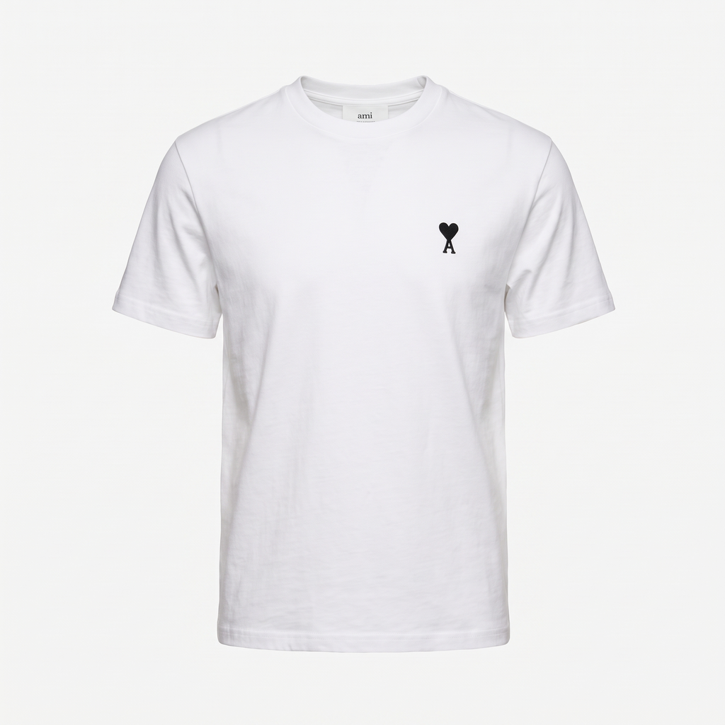 T-shirt Blanc Ami De Coeur Noir en Coton – face