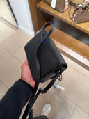 Pochette bandoulière New Hampshire MX en cuir noir et toile Check