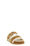 Sandales Fourrure Beige