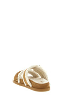 Sandales Fourrure Beige