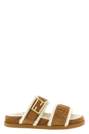 Sandales Fourrure Beige